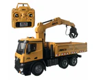 Remote Control Dump Truck with Crane - Multi-Function Wooden Grab Toy for Children