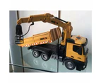 Remote Control Dump Truck with Crane - Multi-Function Wooden Grab Toy for Children