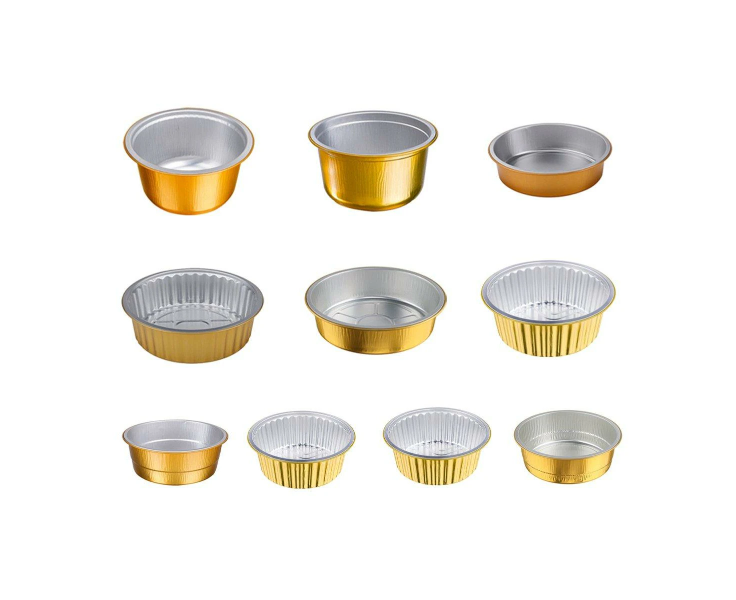 Round Aluminum Foil Boxes with PP Lids 50PCS