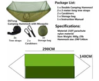 Army Green Double Person Camping Hanging Hammock With Mosquito Net Swing Bed For Outdoor