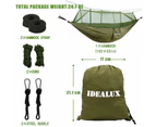 Army Green Double Person Camping Hanging Hammock With Mosquito Net Swing Bed For Outdoor