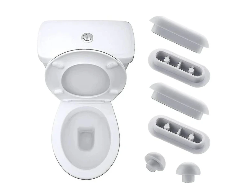 Universal Toilet Seat Bumper Pads, 6-Piece White Cushion Set