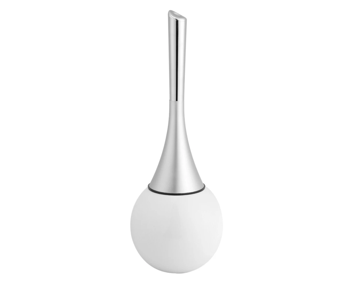 Creative Toilet Brush Holder Set with Stainless Steel Base (White)