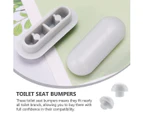 Universal Toilet Seat Bumper Pads, 6-Piece White Cushion Set