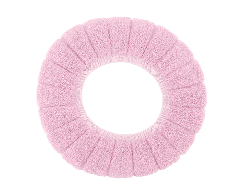 Warm and Soft Toilet Seat Cover, Washable and Reusable, Non-Slip Replacement Pad, Pink