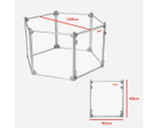 Pawz Pet Playpen Transparent Acrylic Clear Folding Dog Fence Kennel 6 Panel