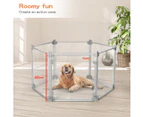 Pawz Pet Playpen Transparent Acrylic Clear Folding Dog Fence Kennel 6 Panel