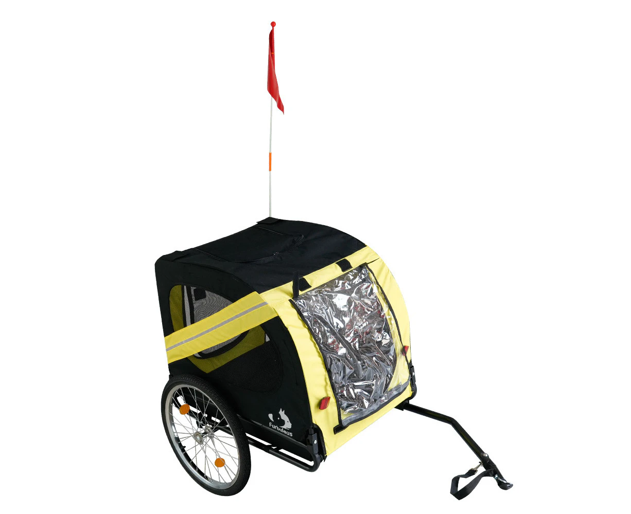 Furbulous Pet Bike Trailers 40kg Outdoor Bicycle Covered Carrier for Dogs Cats