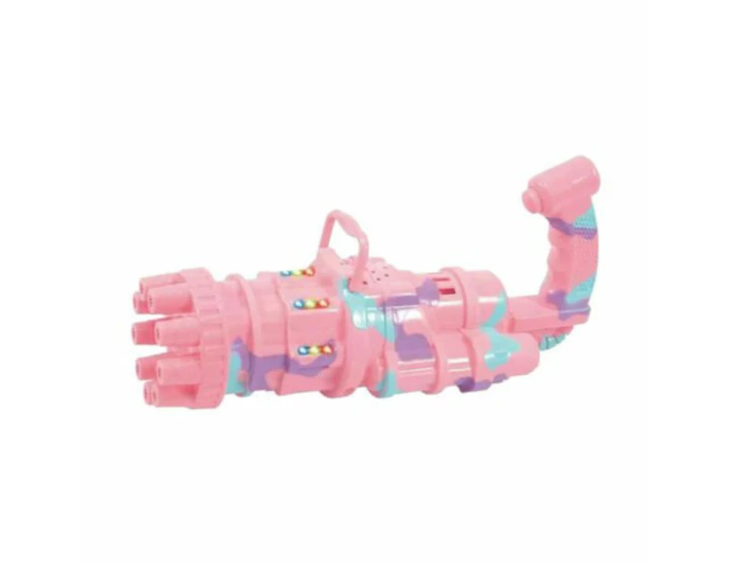 Camouflage Pink Bubble Gun Automatic Soap Water Bubble Machine Kids Summer Toys