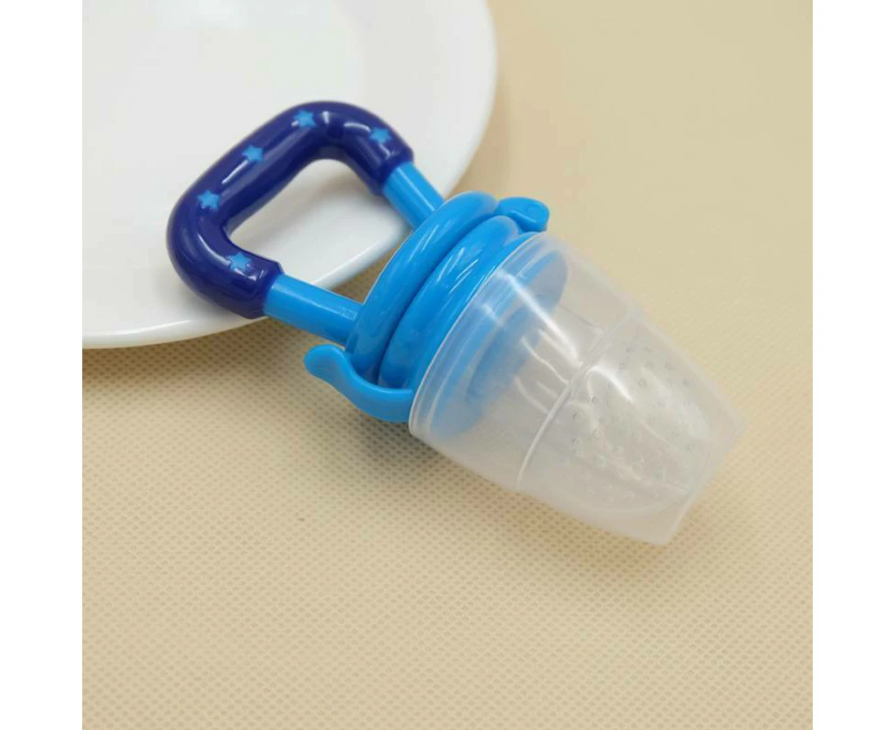 Toddlers Baby Food Safety Silicone Nipple Feeder Feeding Tool - Blue 3.7cm(6month and over)