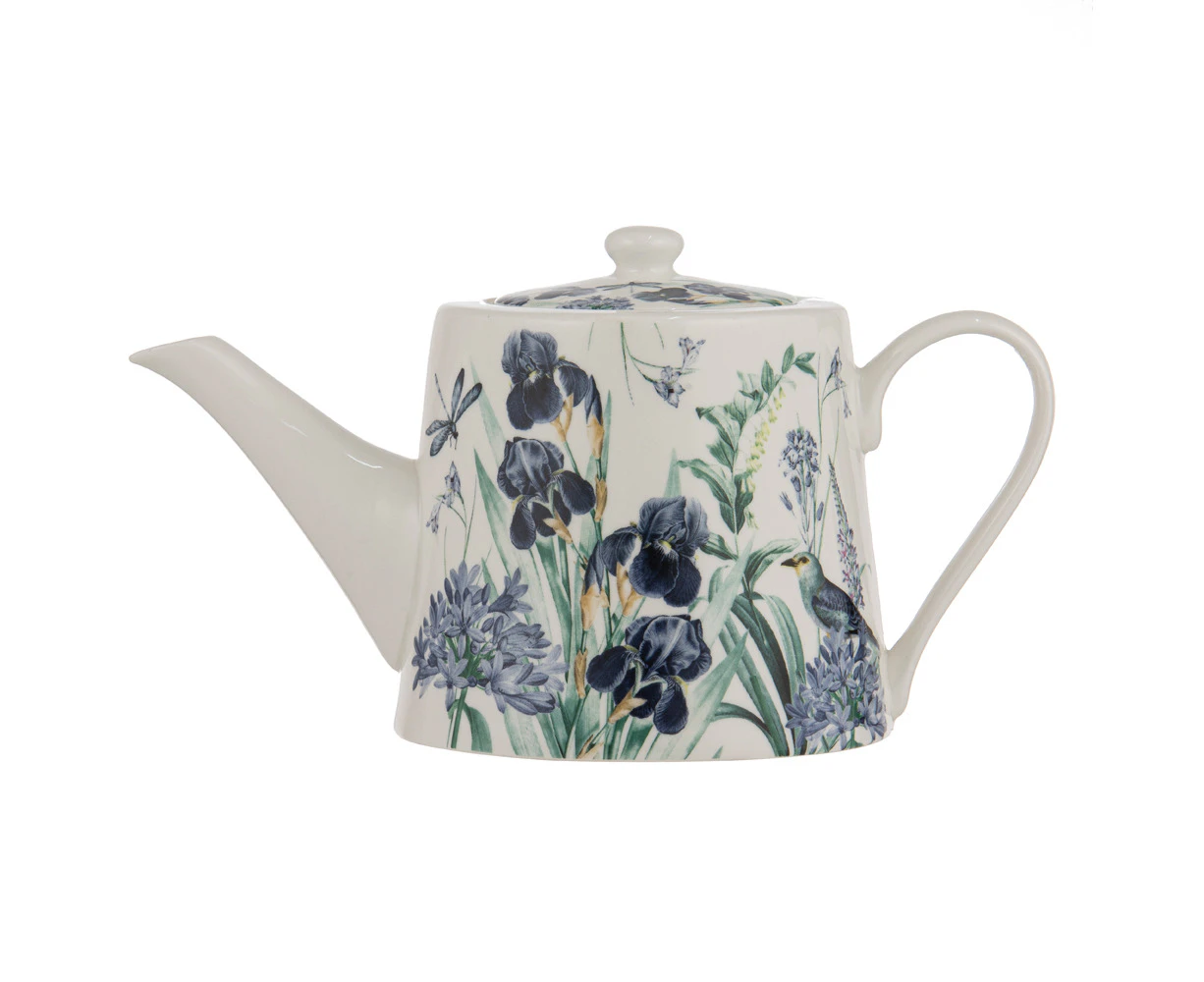 Ashdene Iris Garden Fine Bone China Kitchenware Floral Infuser Teapot w/Lid