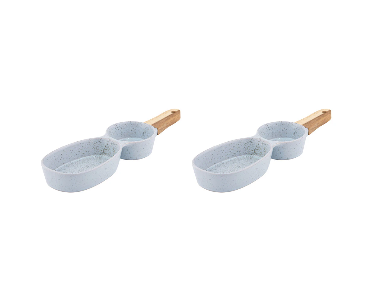 2x Ladelle Artisan 2-Part Porcelain Serving Stick Utensil Set Home/Dining Blue