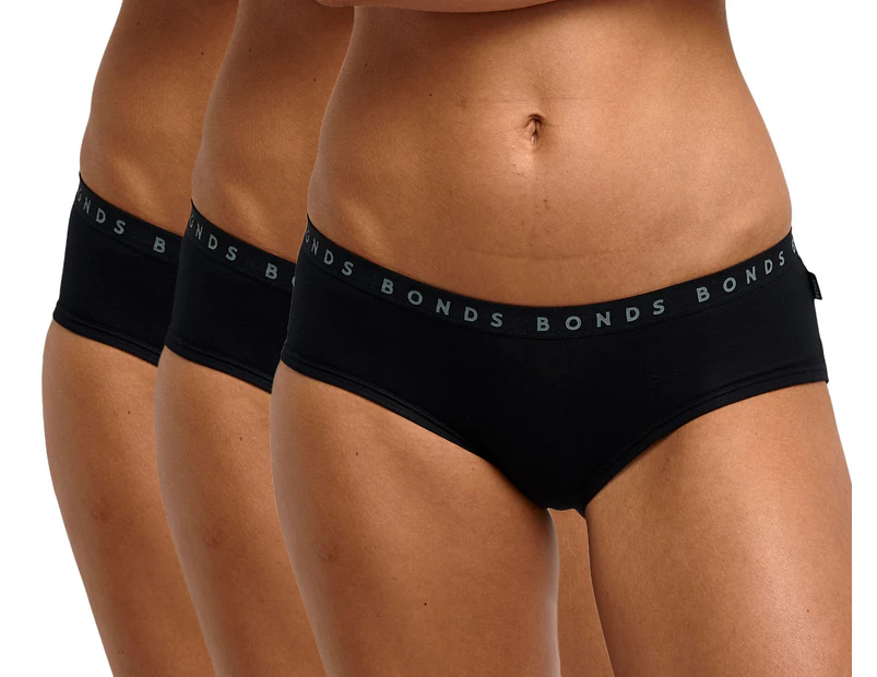 Bonds Women's Hipster Boyleg 3-Pack - Black