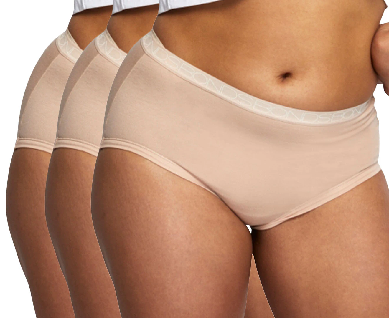 Bonds Women’s Cottontails Full Briefs 3-Pack - Base Blush