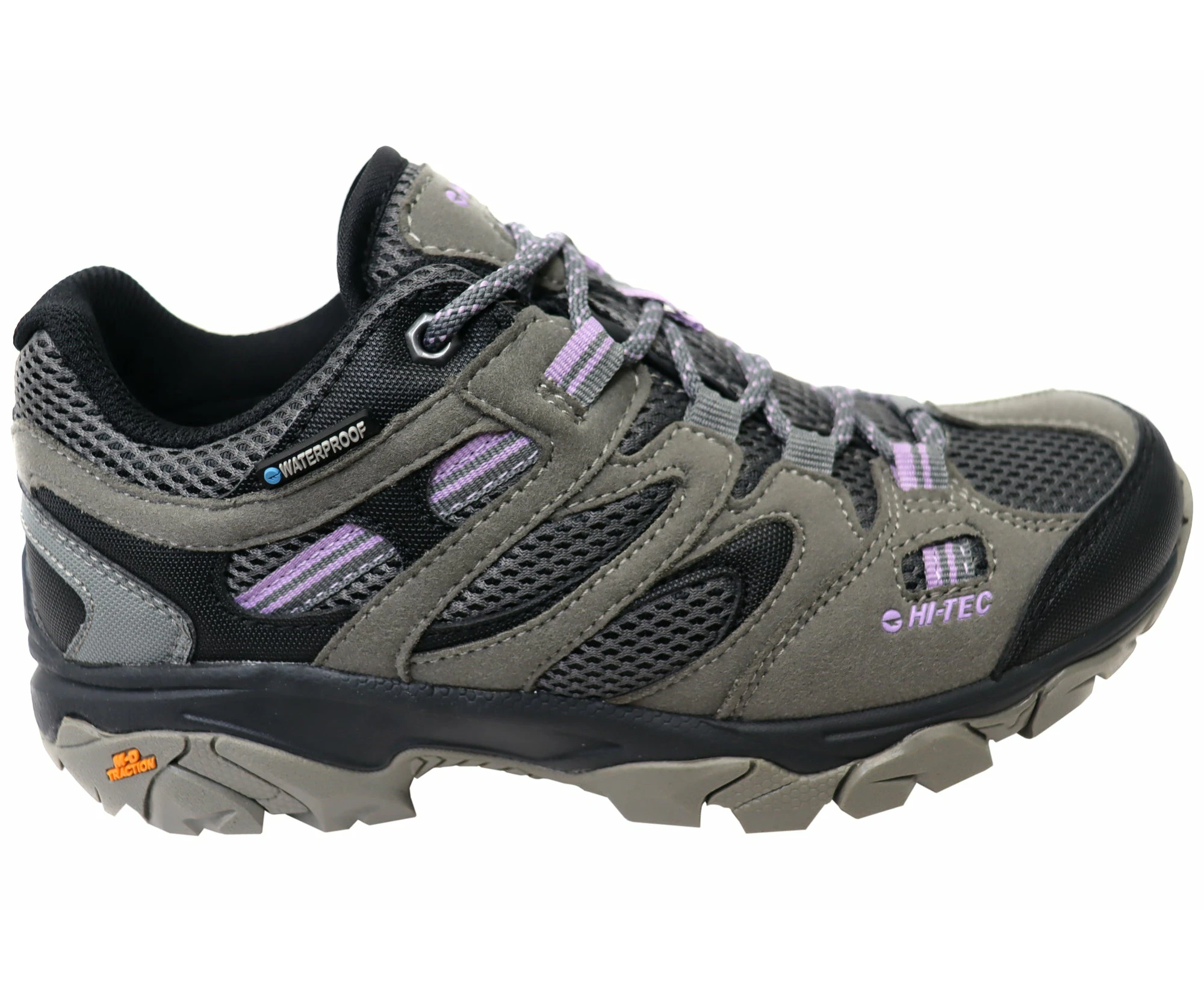 Hi Tec Womens Ravus Vent Lite Low Waterproof Comfortable Hiking Shoes - Grey