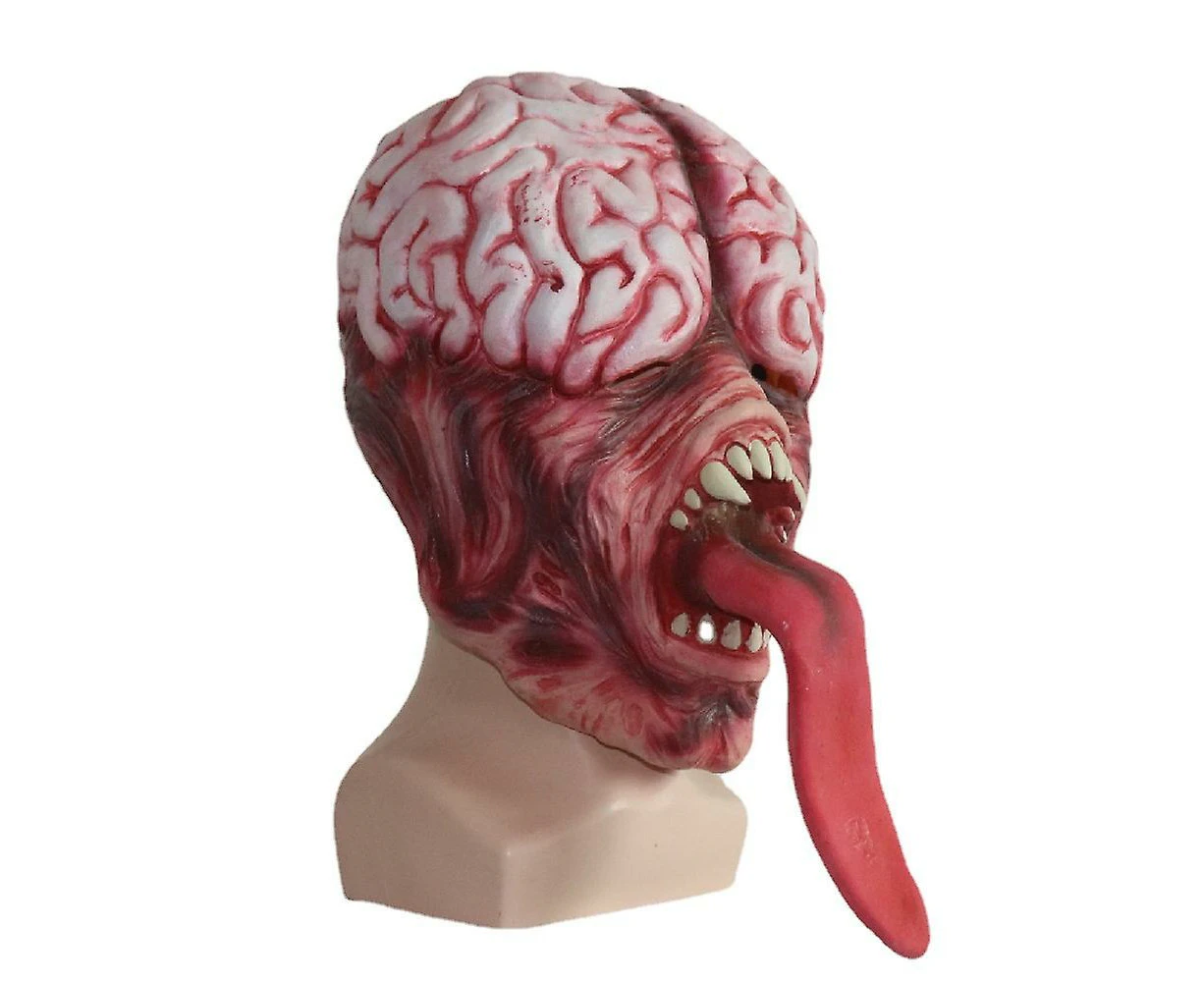 Mask Horror Long Tongue Brain Burst Mask For Halloween Costume Party