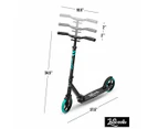 Lascoota Pulse Kick Push Commuter Scooter Teen Adult Graphic Black