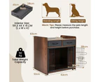 Costway Dog Crate Furniture Indoor Dog Cage Industrial Doge Kennel w/2 Fabric Drawers & Lockable Door Brown