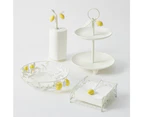 Pilbeam Living Metal Limetta Napkin/Tissue Holder Home/Kitchen Decor White/Lemon