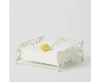 Pilbeam Living Metal Limetta Napkin/Tissue Holder Home/Kitchen Decor White/Lemon