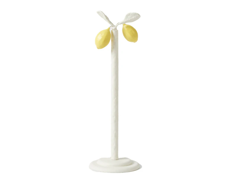 Pilbeam Living Metal Limetta Paper Towel Holder Home/Kitchen Decor White/Lemon