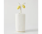 Pilbeam Living Metal Limetta Paper Towel Holder Home/Kitchen Decor White/Lemon