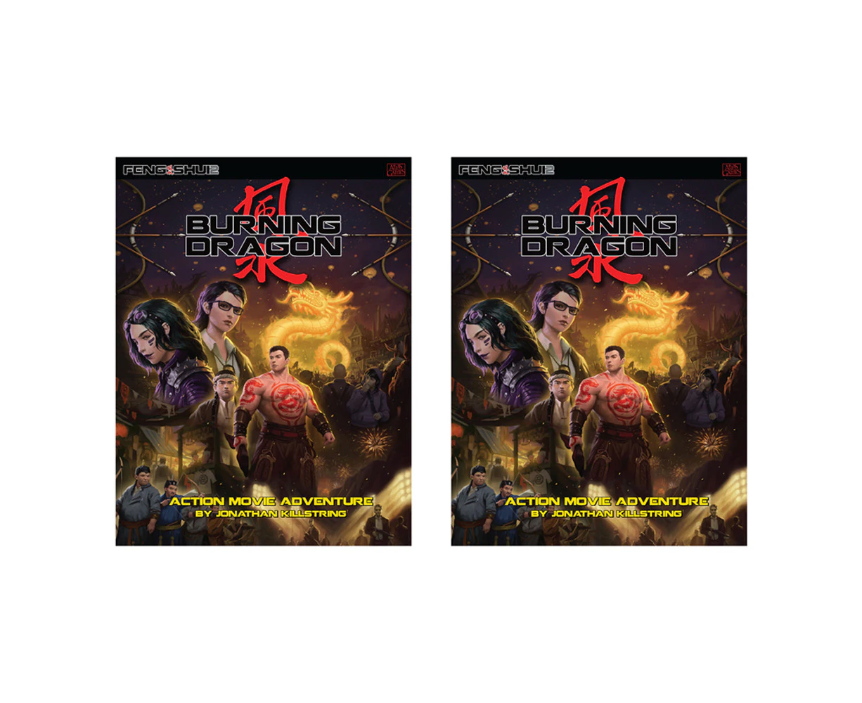 2x Atlast Games Feng Shui Action Movie Burning Dragon Adventure Gaming