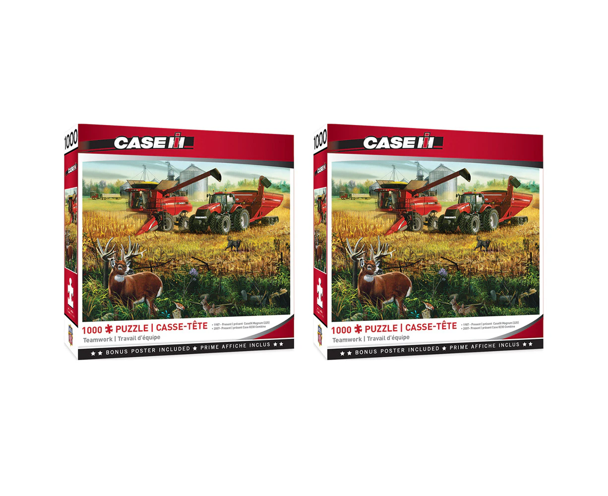 2x 1000pc Masterpieces Farmall Teamwork Jigsaw Puzzle Tabletop Play Game 49x68cm