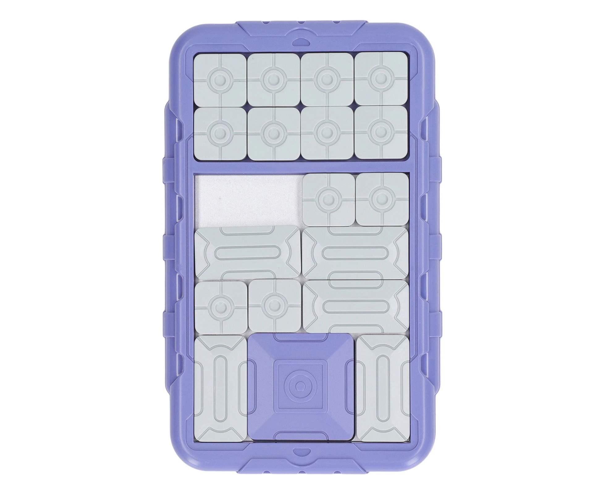 Handheld Slide Puzzle Games Stress Relief Portable Size Challenges Brain Teaser Puzzle for Kids Teens Purple