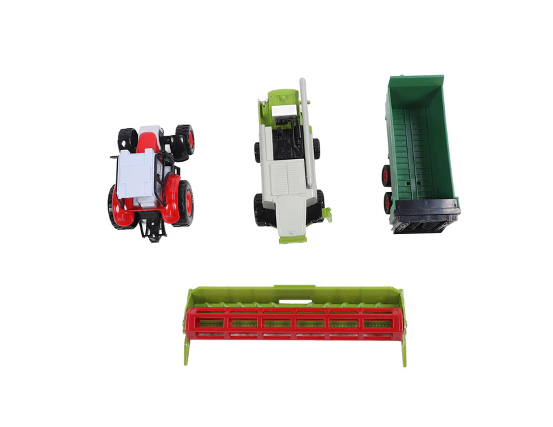 Farm Toy Tractor and Harvester Set Plastic Alloy Lifelike Exquisite Farm Vehicle Toy for Kids