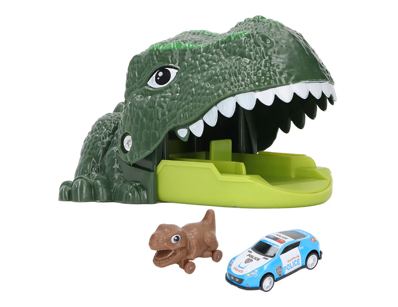 Kids Dinosaurs Car Playset Inertial Drive One Button Push Launch Dinosaurs Vehicle Launch Toy for Boys Girls Green