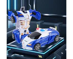 Transforming Car Toy Impact Resistant Dual Inertia Sturdy Durable Robot Car Toy for Kids Boys Blue and White