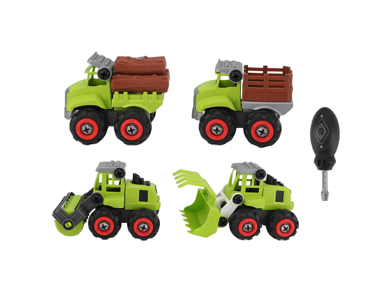 4Pcs Building Blocks Farmer Truck Disassembly and Assembly DIY 2 in 1 Multifunction Building Blocks Building Car Toy Set