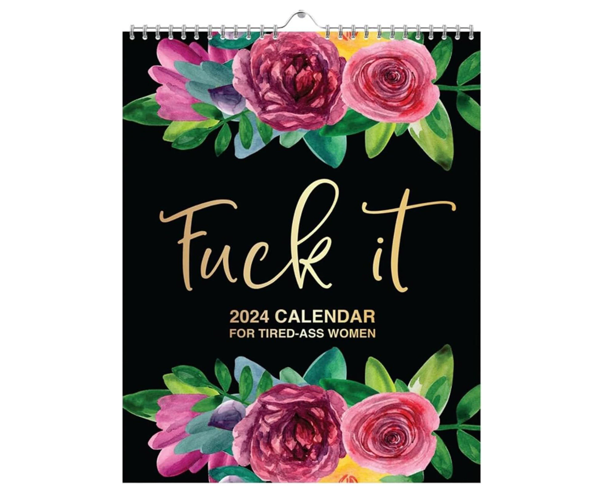 2024 Wall Sweary Calendar with Hook Funny Monthly Swear Words Hanging Calendar Desk Calendar For Tired Women 8.3 X 10.6in