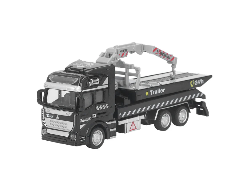 Police Tow Truck Model Metal Alloy 19.9cm Length Rescue Pullback Big Tow Trucks Model Toy