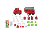 Fire Truck Toys Set 5 in 1 Carrier Truck Transport Cargo Truck Toys Cars Carrier Fire Trucks with Light Spray Music for Toddler Fire Fighting Truck