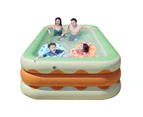 Inflatable Swimming Pool 3 Layers Foldable PVC Blowing Swimming Pool for Indoor Yard Orange 4.3ft