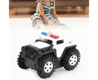 Kids Electric Flipping Truck Automatic Flipping Stunt Simulation Policed Style Flipping Vehicle Toy for Boys Girls Grey White