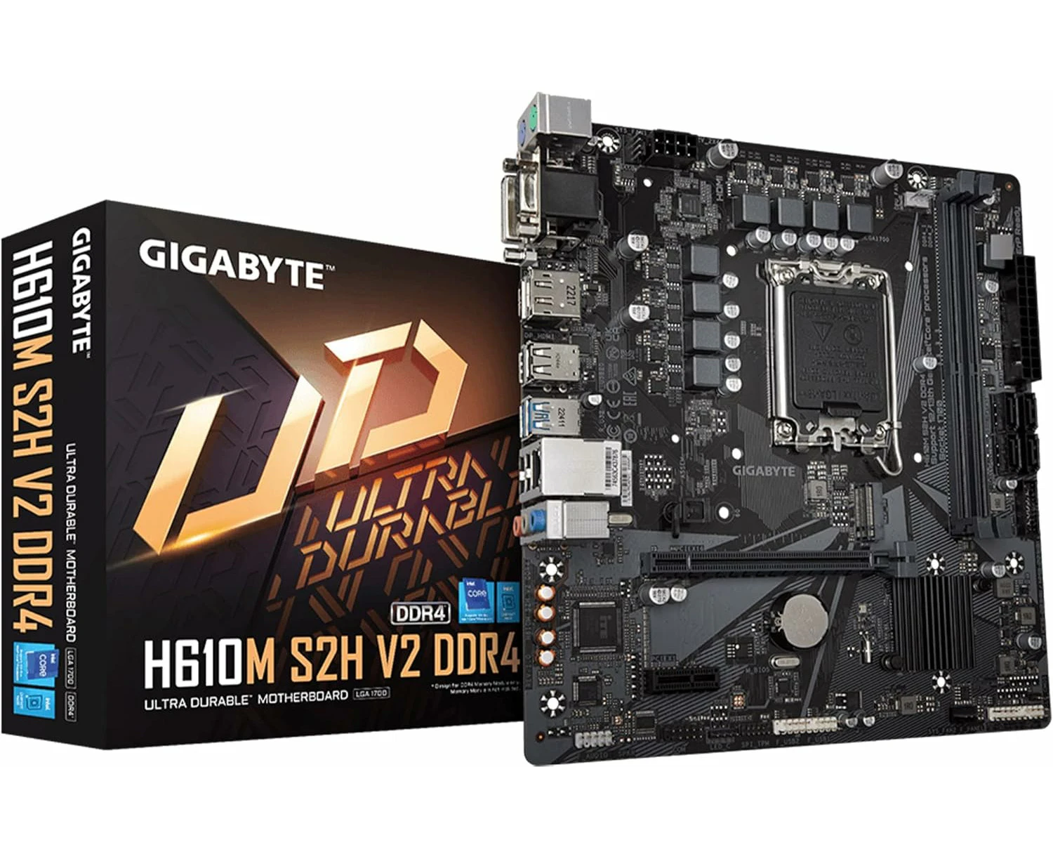 Gigabyte H610M S2H V2 DDR4 LGA 1700 Micro ATX Motherboard