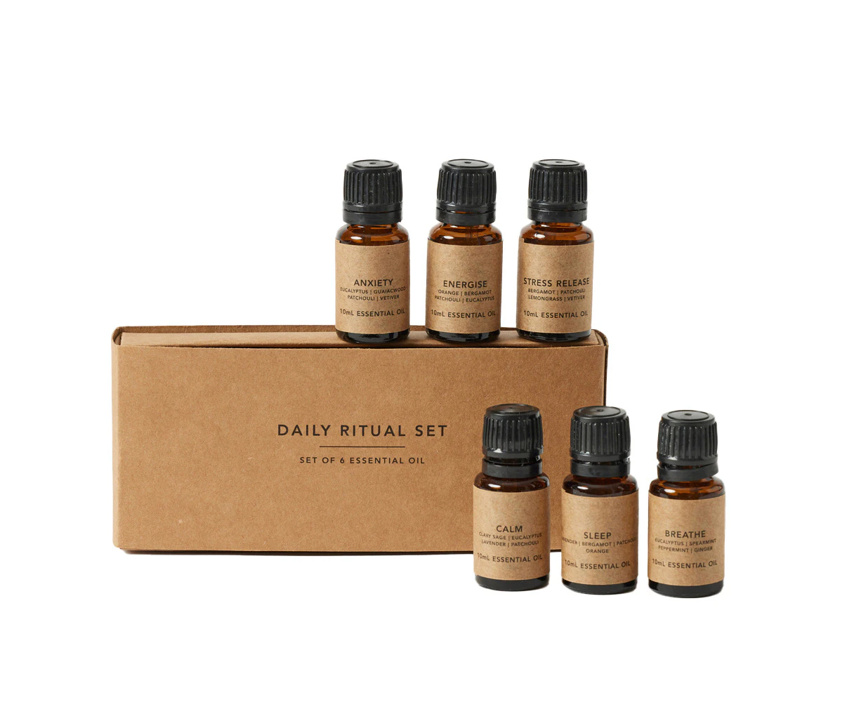 6pc Pilbeam Living Daily Ritual Essential Oils Set Fragrance/Scent Home Decor