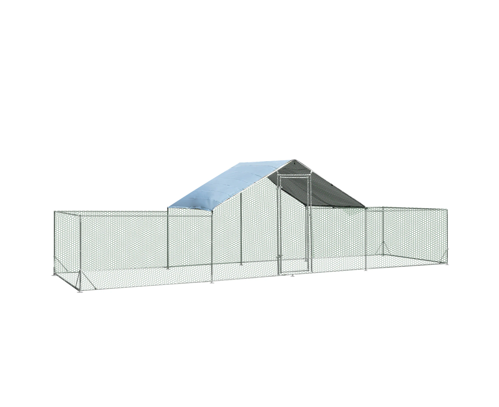 7 x 2m Chicken Coop Galvanized Steel Walk-in Poultry Cage Rabbit Hutch Outdoor Hen Run House