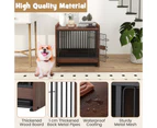 Dog Crate Pet House Indoor Puppy Cage Cat Dog Kennel w/Lockable Door & Removable Tray Sofa Side Table Brown