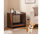 Dog Crate Pet House Indoor Puppy Cage Cat Dog Kennel w/Lockable Door & Removable Tray Sofa Side Table Brown