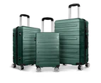 ALFORDSON Luggage 3PCS Set Suitcase Trolley TSA Carry on Hard Case Green