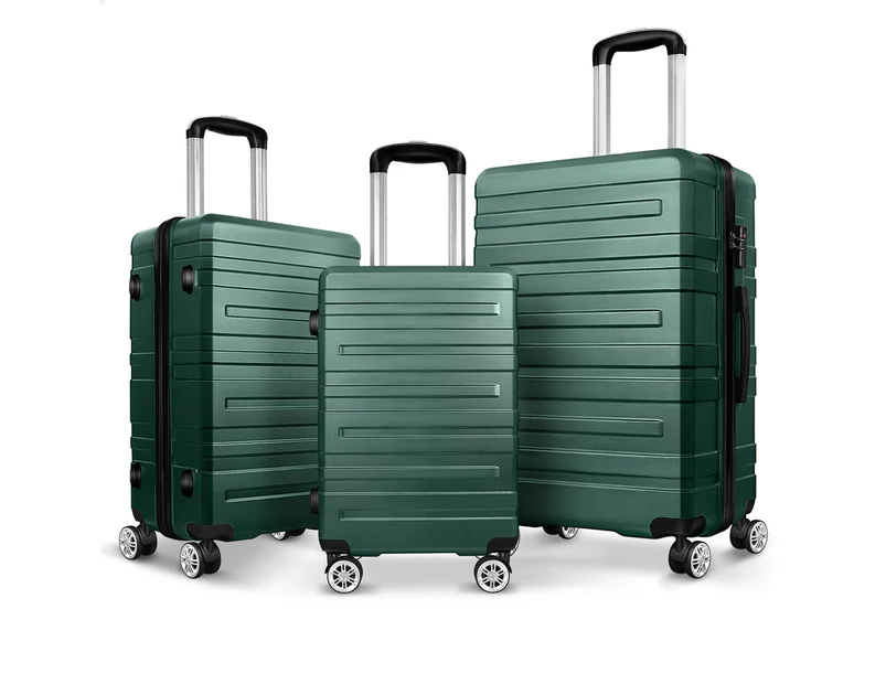 ALFORDSON Luggage 3PCS Set Suitcase Trolley TSA Carry on Hard Case Green