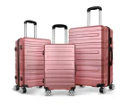 ALFORDSON Luggage 3PCS Set Suitcase Trolley TSA Carry on Hard Case Pink