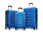 ALFORDSON Luggage 3PCS Set Suitcase Trolley TSA Carry on Hard Case Blue