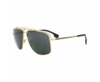 Versace Men's VE2242 100287 Gold Metal Sunglasses w/Dark Grey Lens 61mm