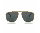 Versace Men's VE2242 100287 Gold Metal Sunglasses w/Dark Grey Lens 61mm