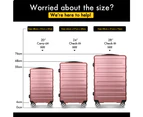 ALFORDSON Luggage 3PCS Set Suitcase Trolley TSA Carry on Hard Case Pink